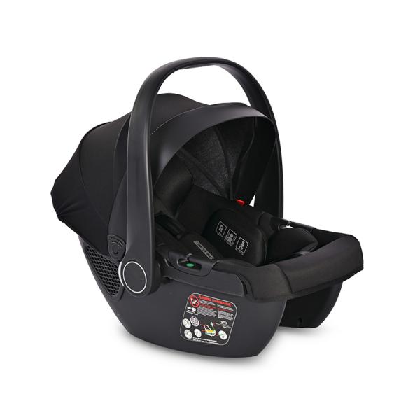 i-Size - Cosulet auto pentru copii, Aria Luxe, panou de ventilatie, tetiera reglabila, maner reglabil, 0-15 Luni, 40-87 cm, Black Jasper, bebelorelli.ro