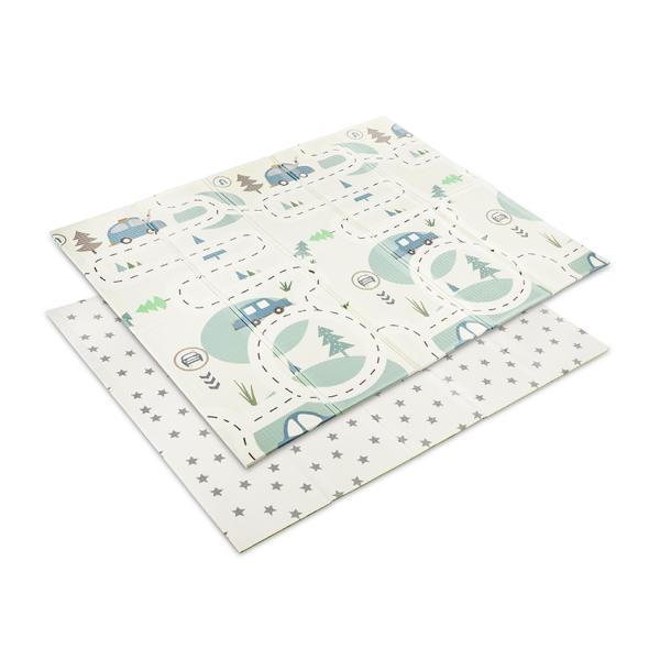 Covoare copii - Covoras de joaca termic pentru copii, din spuma XPE, design cu doua fete, pliabil, 180 x 200 cm, Funny City & Stars, bebelorelli.ro