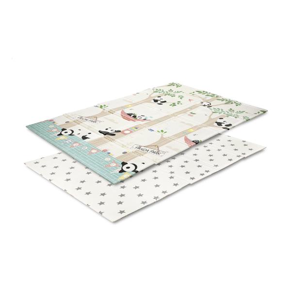 Covoare copii - Covoras de joaca termic pentru copii, din spuma XPE, design cu doua fete, pliabil, 120 x 180 cm, Panda Park, bebelorelli.ro