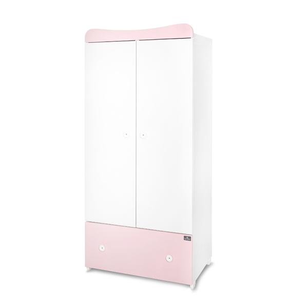 Patuturi si mobiliere din lemn - Dulap garderoba, Exclusive, 80 x 57 x 178 cm, 2 usi, White Orchid Pink, bebelorelli.ro