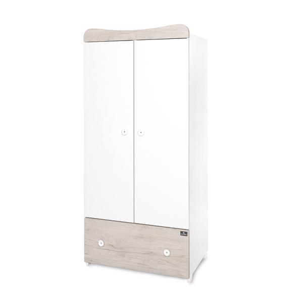 Patuturi si mobiliere din lemn - Dulap garderoba, Exclusive, 80 x 57 x 178 cm, 2 usi, White Light Oak New, bebelorelli.ro