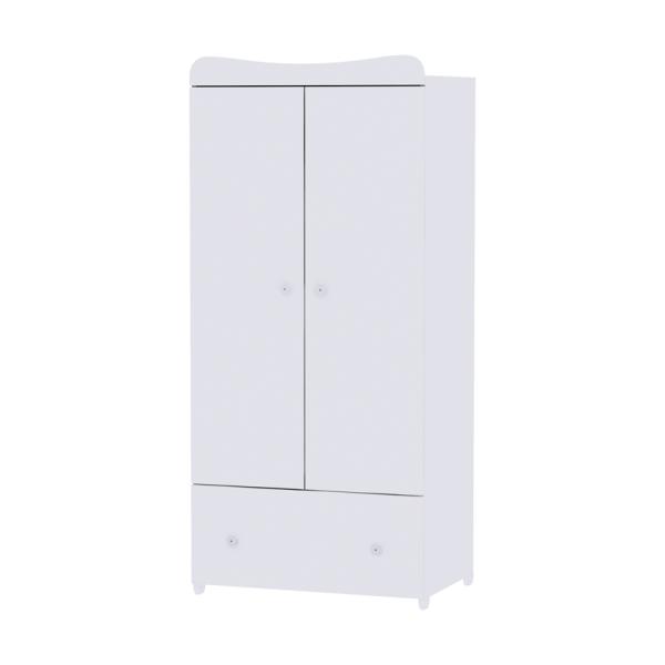 Patuturi si mobiliere din lemn - Dulap garderoba, Exclusive, 80x57x178 cm, 2 usi, White, bebelorelli.ro