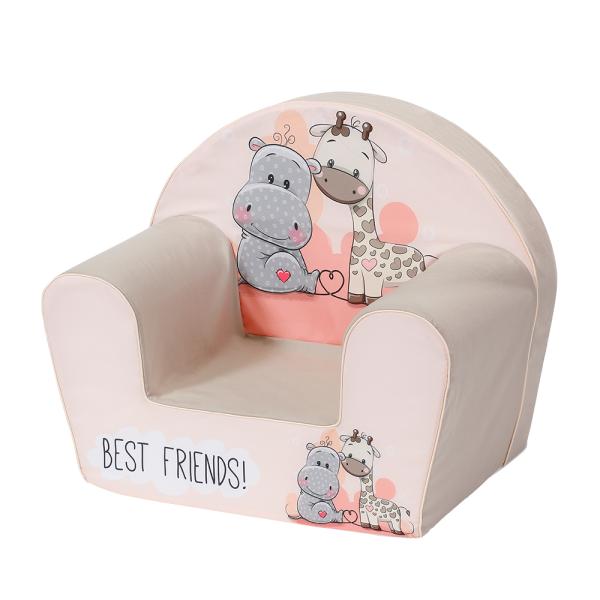 Mobilier camera copii - Fotoliu pentru copii, Knorr Toys, umplutura din spuma moale, husa bumbac 100% detasabila si lavabila, 51 x 34 x 42 cm, 9 Luni+, Best Friends, bebelorelli.ro