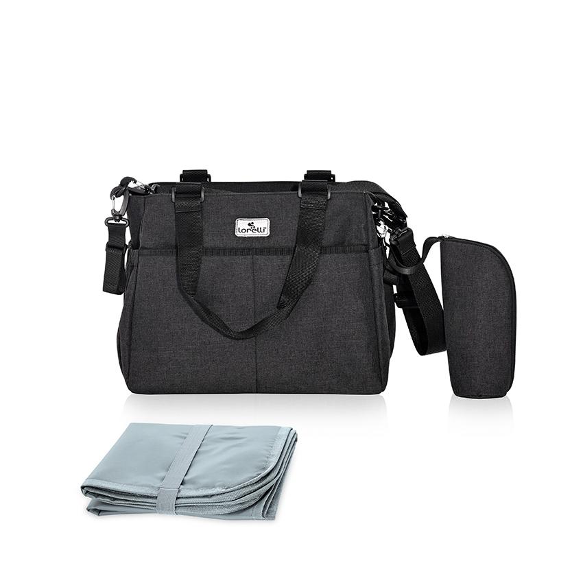 Accesorii carucioare - Geanta accesorii bebelusi, Maya, compartimentata, Black, bebelorelli.ro