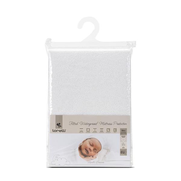 Accesorii patuturi - Husa protectie saltea impermeabila, 60 x 120 + 20 cm, bumbac 100%, White, bebelorelli.ro