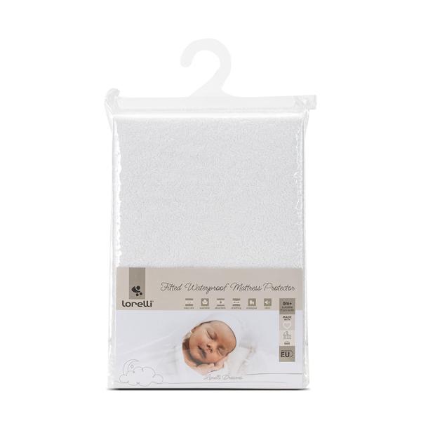 Accesorii patuturi - Husa protectie saltea impermeabila, 70 x 140 + 20 cm, bumbac 100%, White, bebelorelli.ro