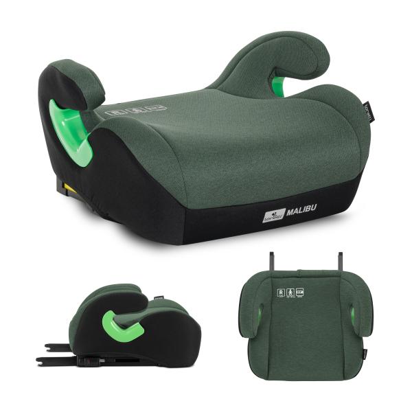 Inaltator auto pentru copii, Malibu, Isofix, 6-12 Ani, 125-150 cm, cu conectori pentru ghidaj, Green