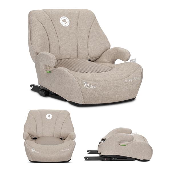 i-Size - Inaltator auto pentru copii, Pyxis, i-Size, Isofix, tip booster cu spatar detasabil, 6-12 ani, 125-150 cm, Beige, bebelorelli.ro