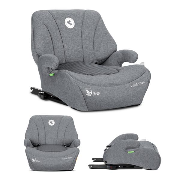 i-Size - Inaltator auto pentru copii, Pyxis, i-Size, Isofix, tip booster cu spatar detasabil, 6-12 ani, 125-150 cm, Grey, bebelorelli.ro