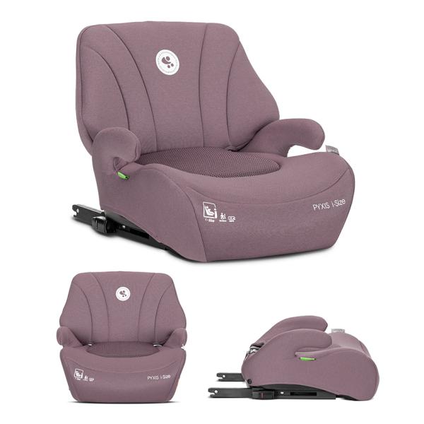 i-Size - Inaltator auto pentru copii, Pyxis, i-Size, Isofix, tip booster cu spatar detasabil, 6-12 ani, 125-150 cm, Pink, bebelorelli.ro