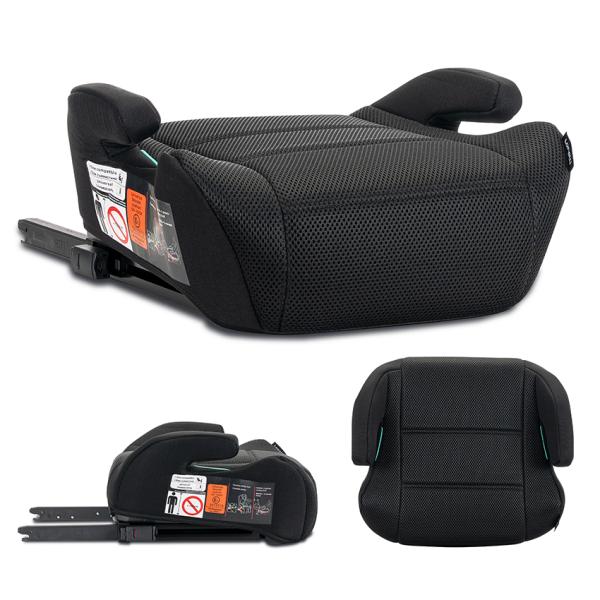 i-Size - Inaltator auto pentru copii, Zen, Isofix, 6-12 Ani, 125-150 cm, cu conectori pentru ghidaj, Black, bebelorelli.ro
