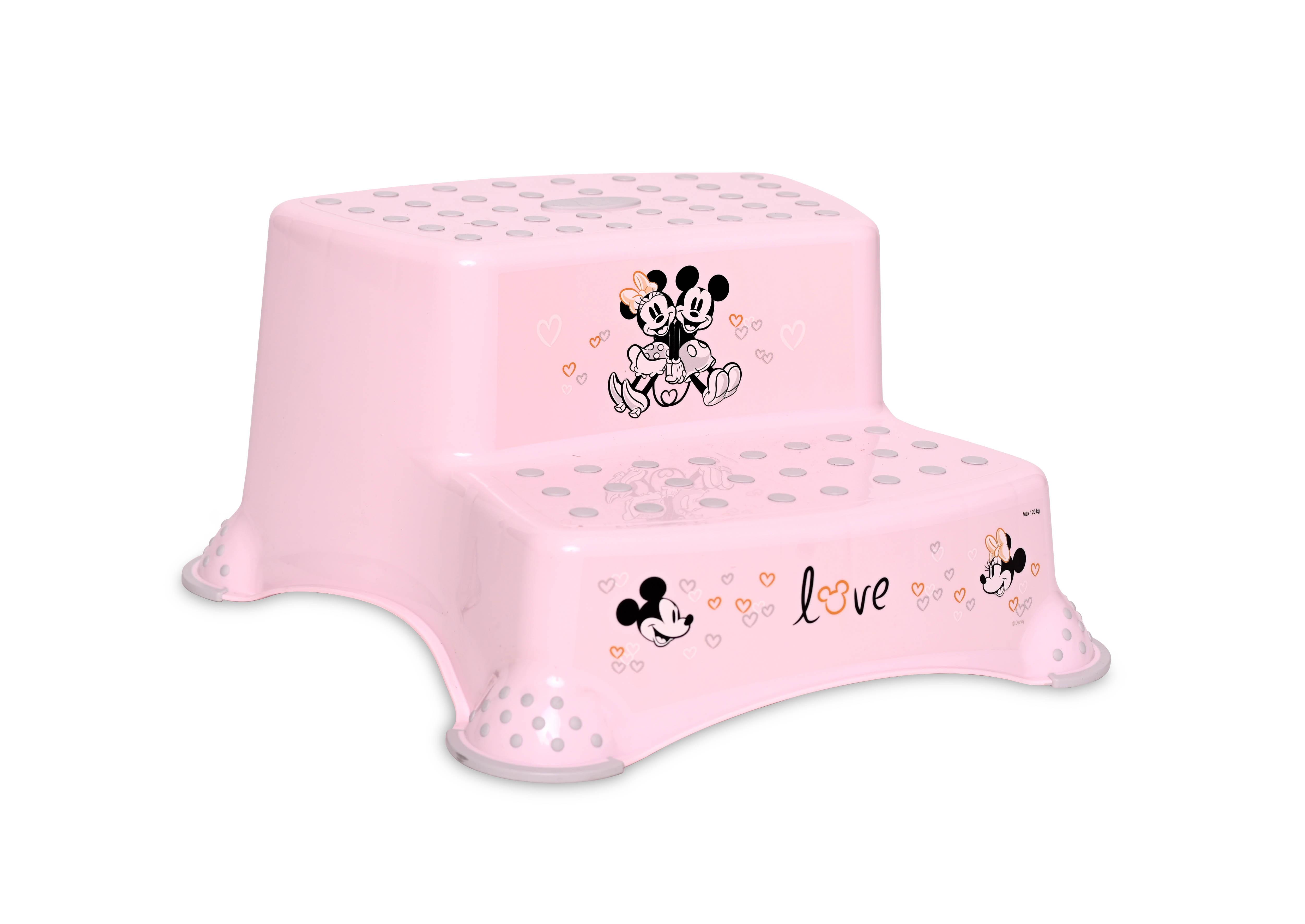 Inaltatoare - Inaltator dublu pentru baie, antiderapant, Disney, Minnie Light Pink, bebelorelli.ro