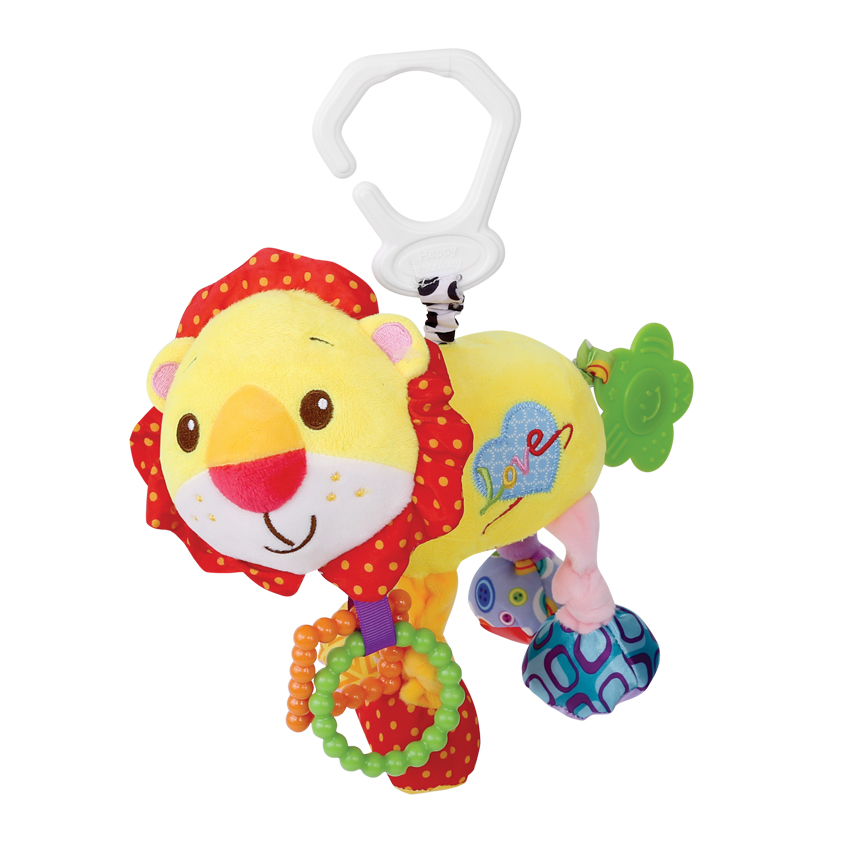 Lichidare de Stoc - Jucarie de dentitie din plus, Lion, 29 cm, cu vibratii, Multicolor, bebelorelli.ro