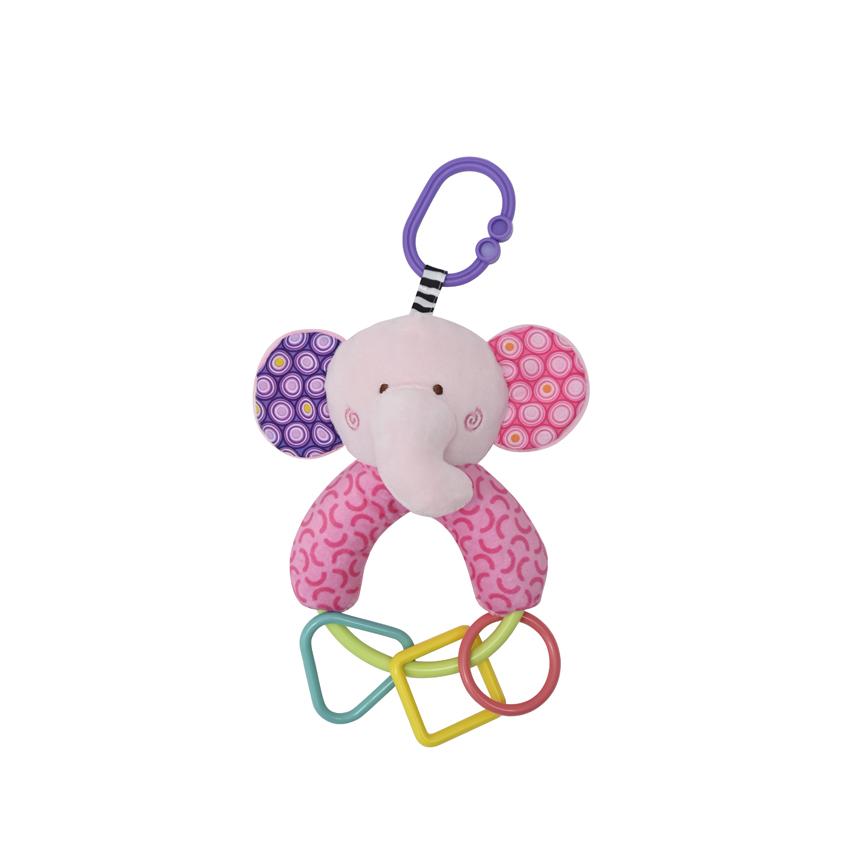 Jucarie de plus, 20 cm, cu forme geometrice zornaitoare, 0 luni+, elefant LORELLI