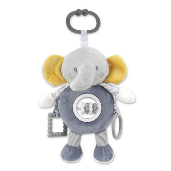 Jucarii interactive - Jucarie de plus, de activitate, Elefant gri, 24 cm, 0 luni+, bebelorelli.ro