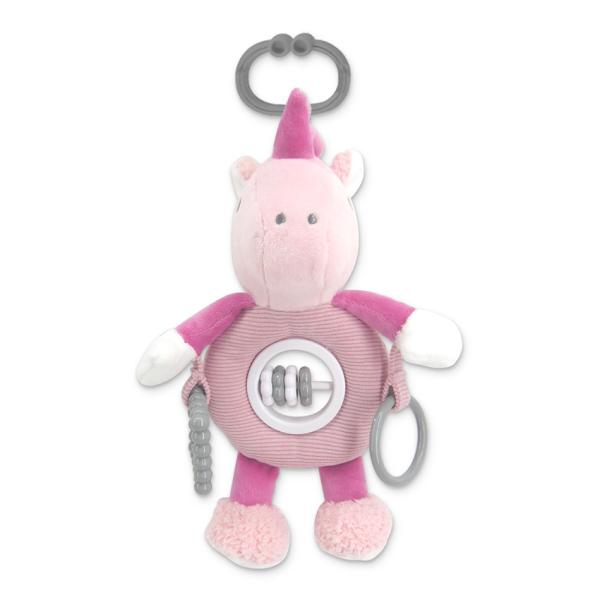 Jucarii din plus - Jucarie de plus, de activitate, Unicorn roz, 24 cm, 0 luni+, bebelorelli.ro