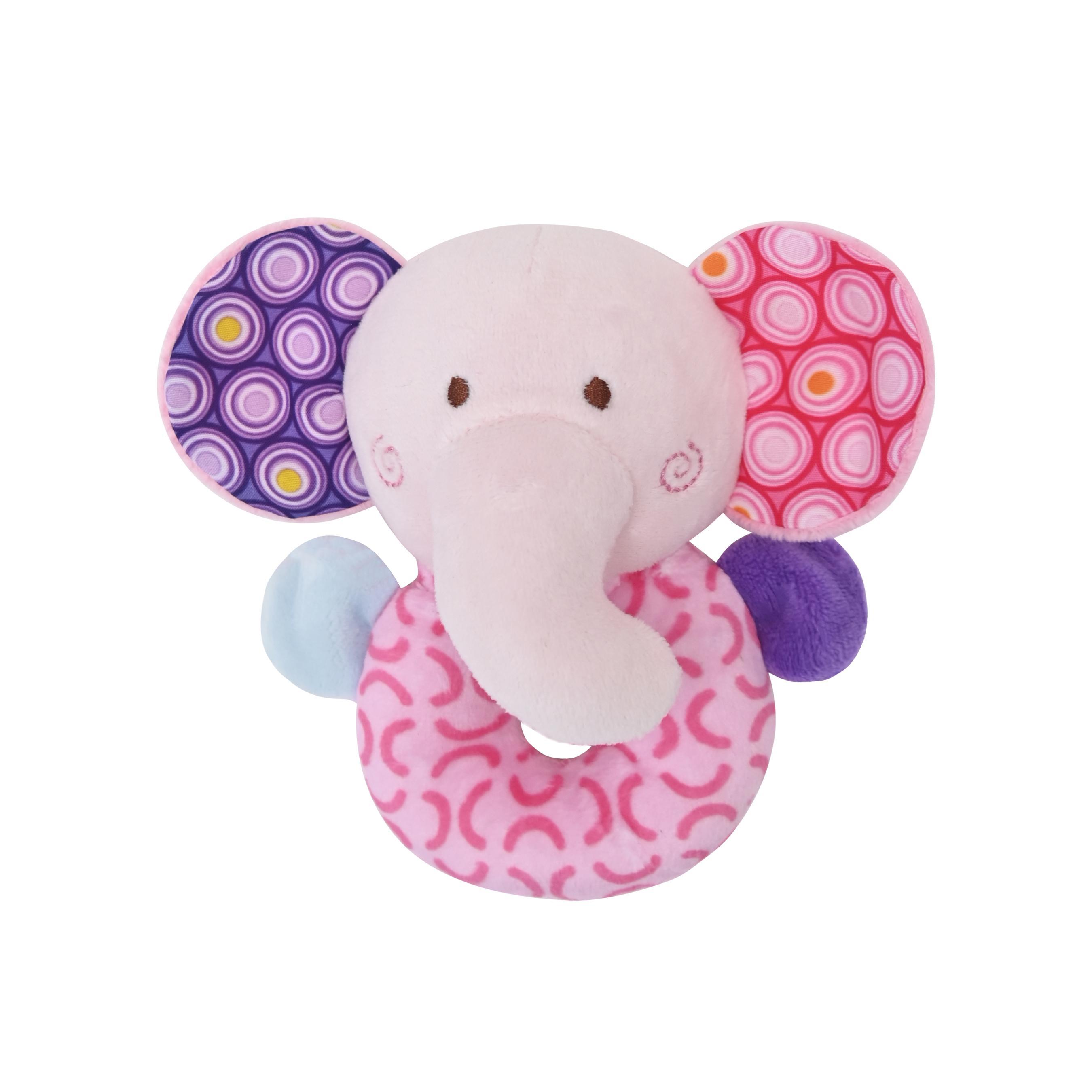 Jucarii din plus - Jucarie de plus, Elefant, 11 cm, zornaitor, 0 luni+, bebelorelli.ro
