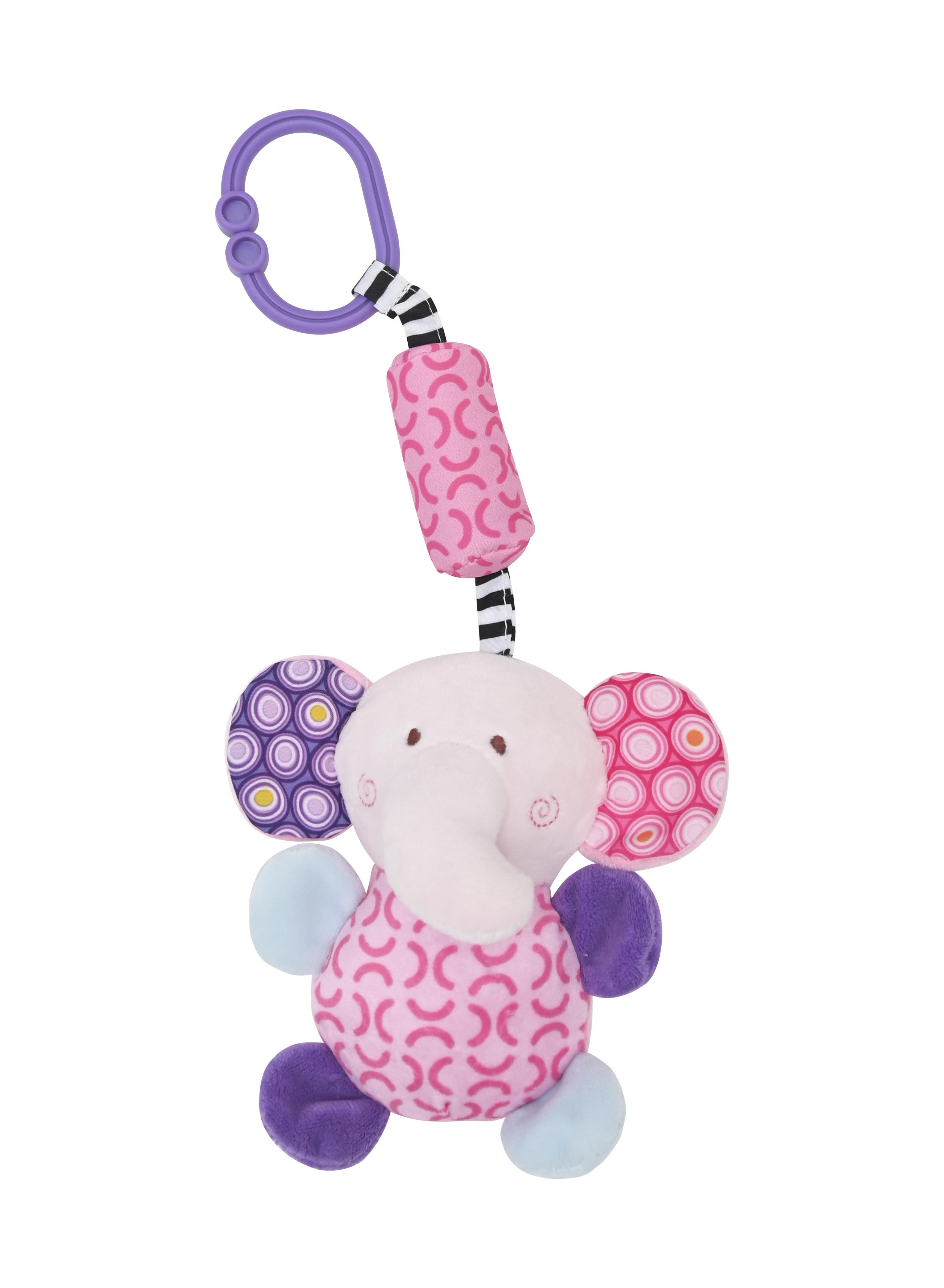 Jucarie de plus, elefant, 13 cm, clopotel, cu oglinda, 0 luni+ Lorelli Toys