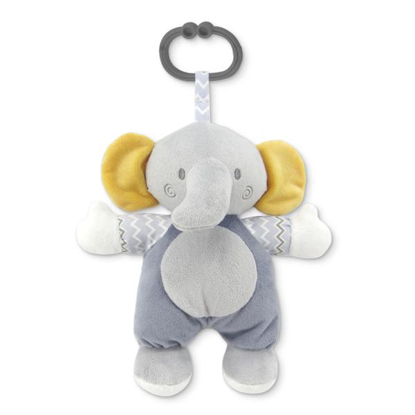 Jucarie de plus, Elefant gri, 22 cm, zornaitoare, 0 luni+
