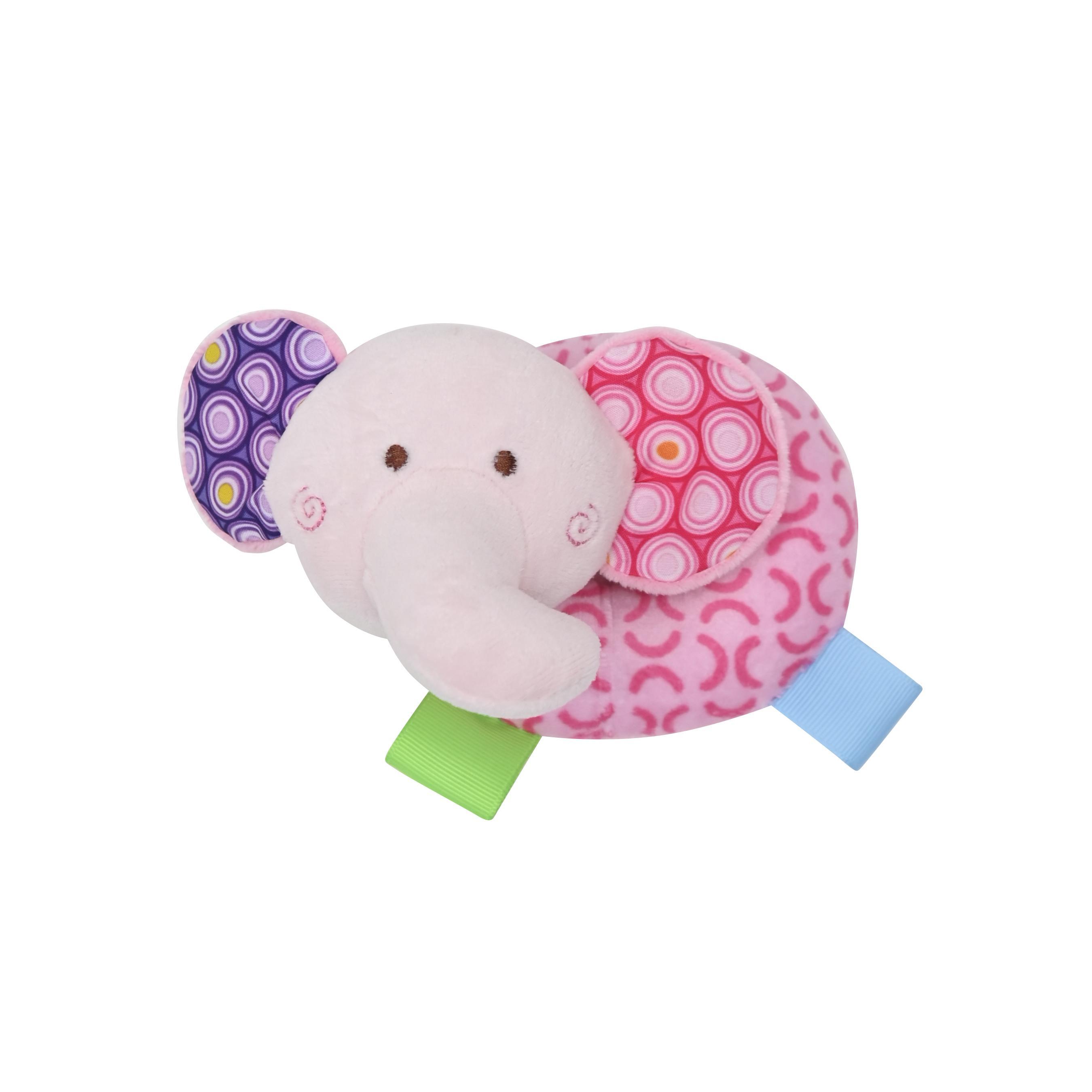Jucarie de plus, gogoasa cu cap de elefant, 11 cm, zornaitoare, 0 luni+ Lorelli Toys