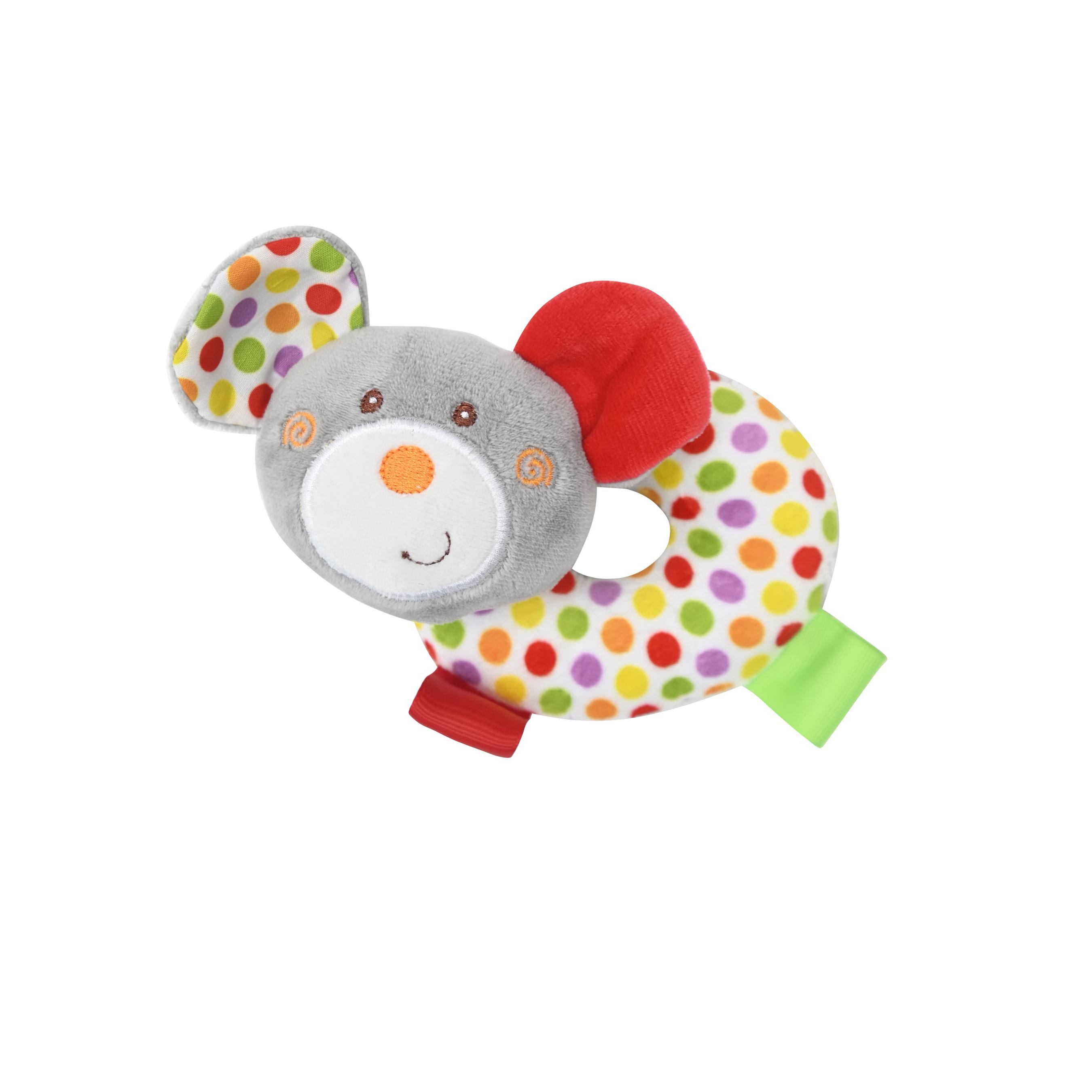 Jucarie de plus, gogoasa cu cap de soricel, 11 cm, zornaitoare, 0 luni+ Lorelli Toys