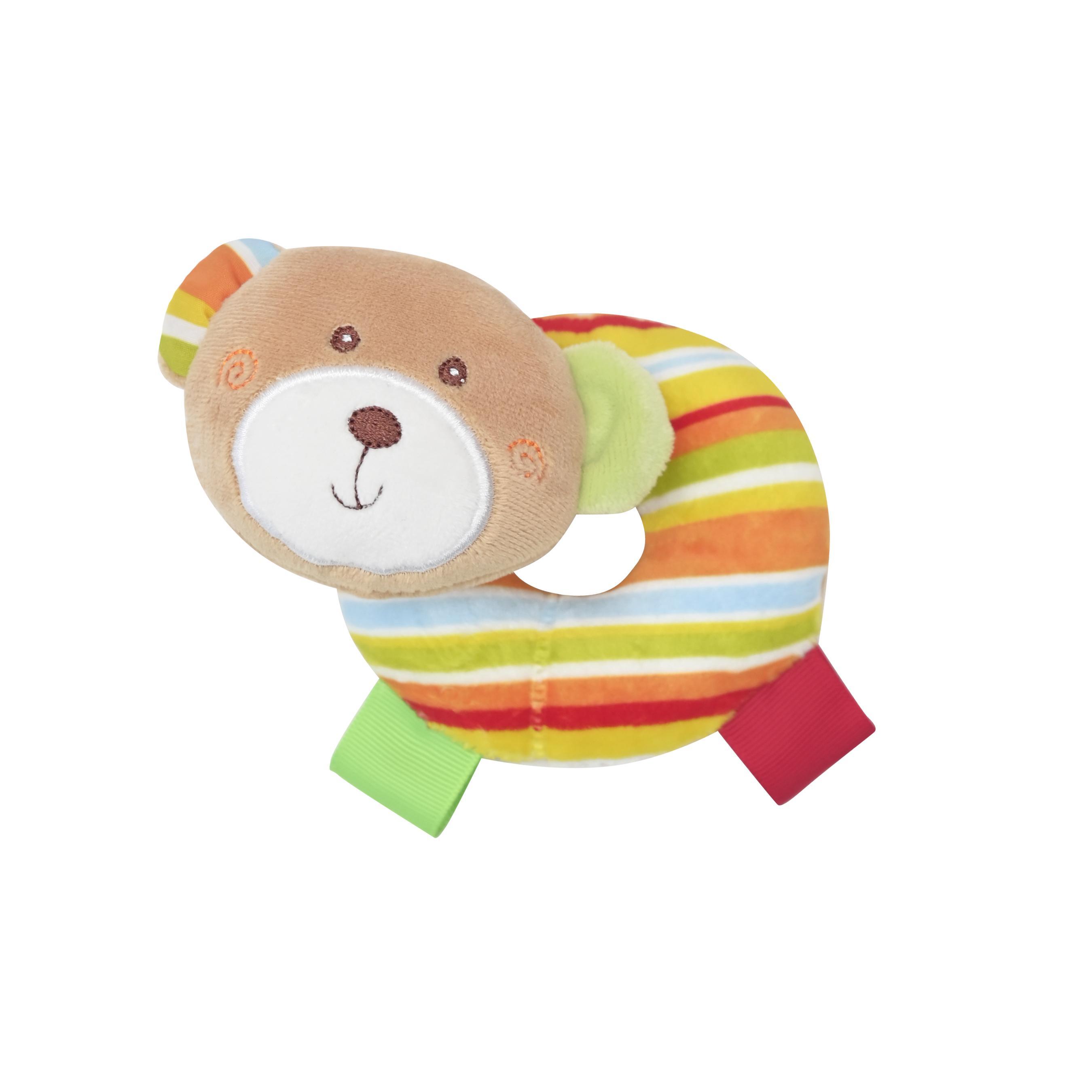 Jucarie de plus, gogoasa cu cap de ursulet, 11 cm, zornaitoare, 0 luni+ Lorelli Toys
