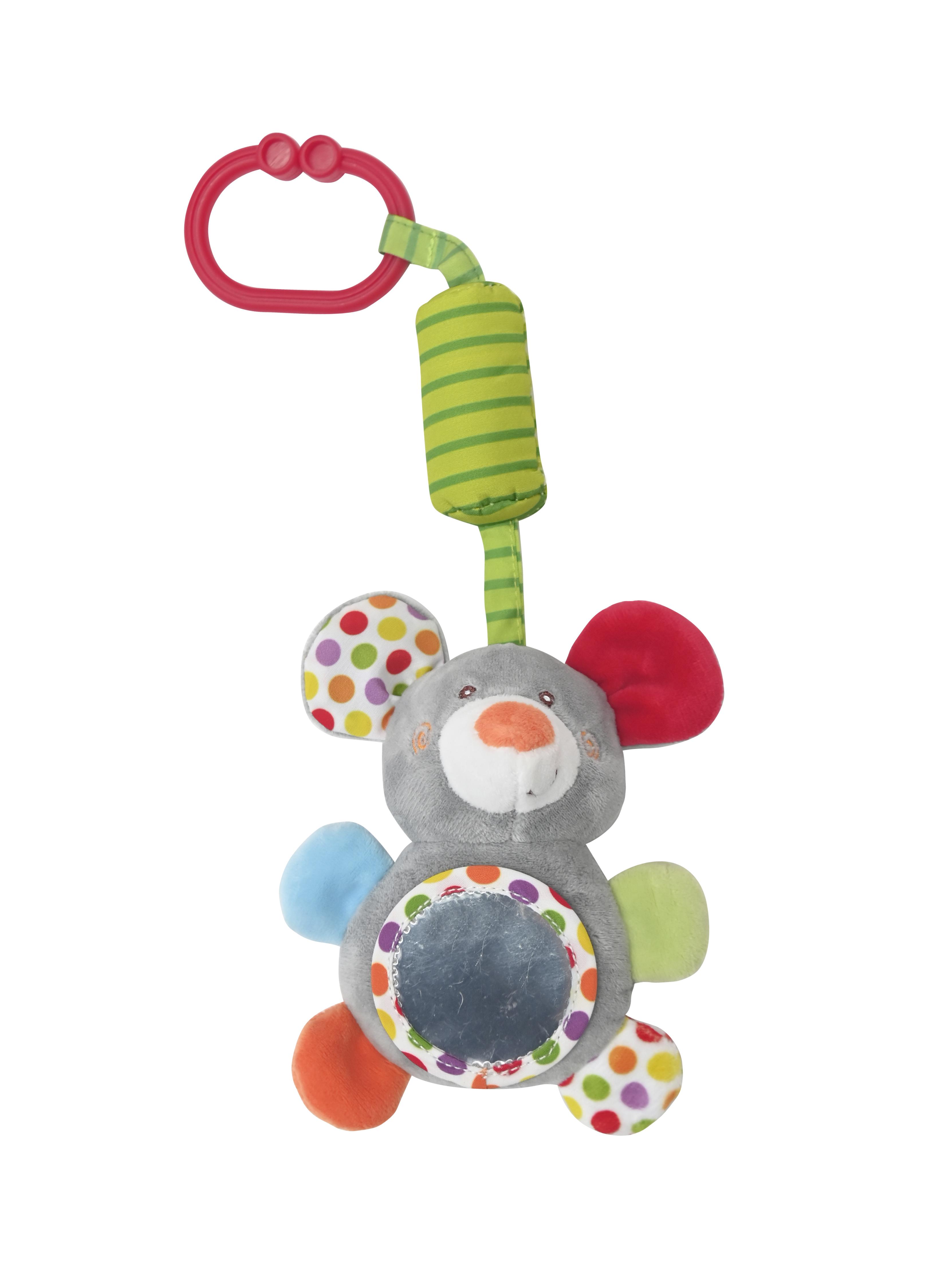 Jucarie de plus, soricel, 13 cm, clopotel, cu oglinda, 0 luni+ Lorelli Toys