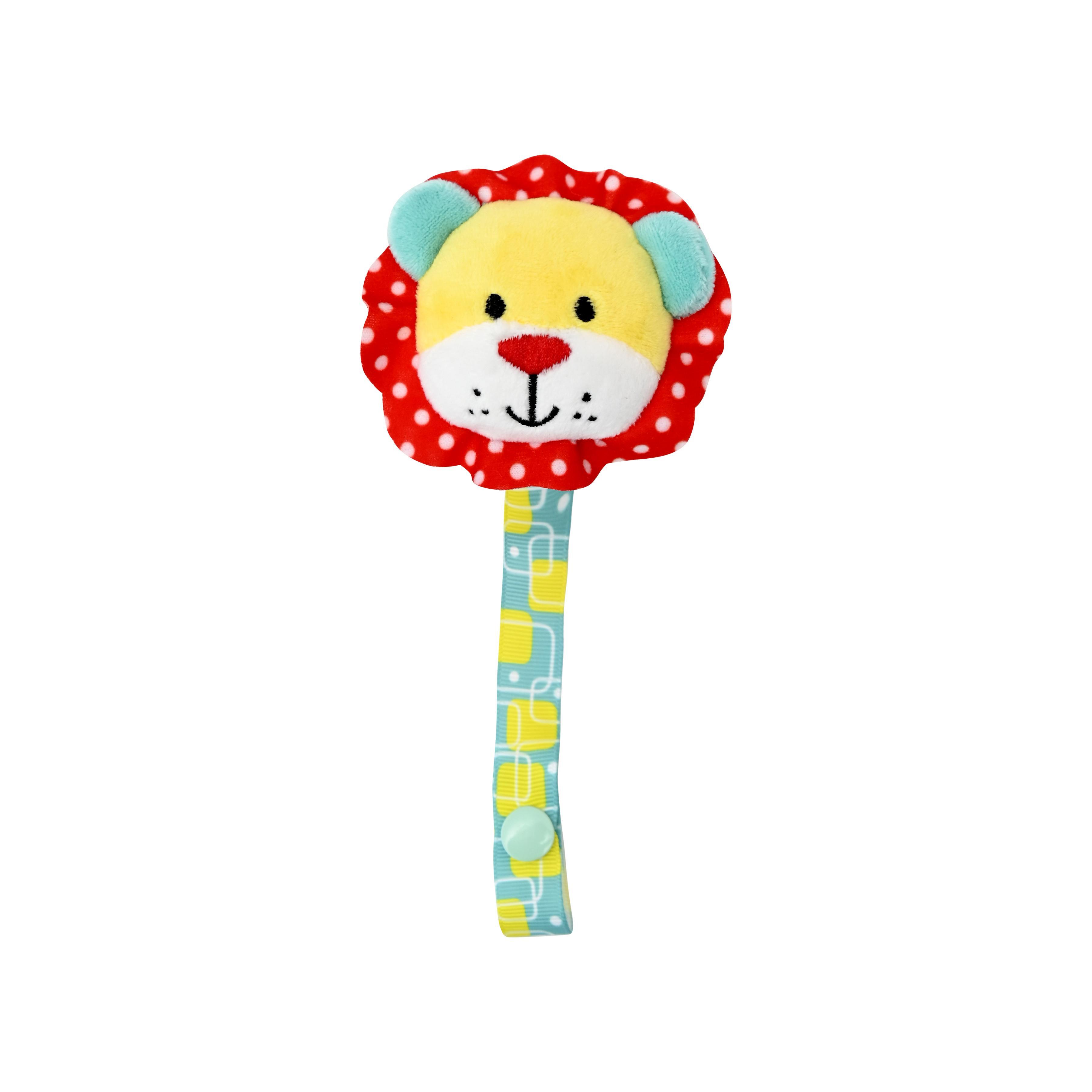Lant cu clips pentru suzeta, lion, zornaitor, 0 luni+ LORELLI