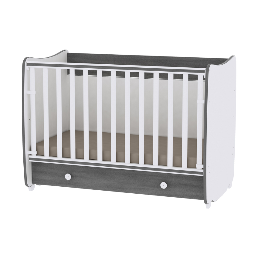 Patuturi si mobiliere din lemn - Mobilier Dream New 60x120, White & Vintage Gray, bebelorelli.ro