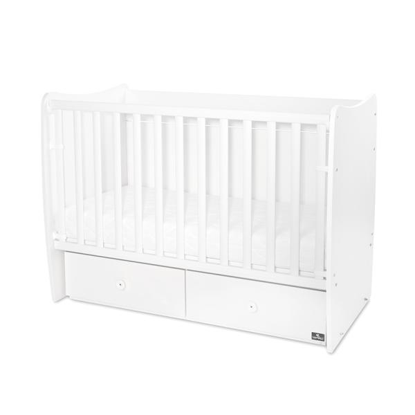 Patuturi si mobiliere din lemn - Patut balansoar Matrix, 60 x 120 cm, transformabil, White new, bebelorelli.ro