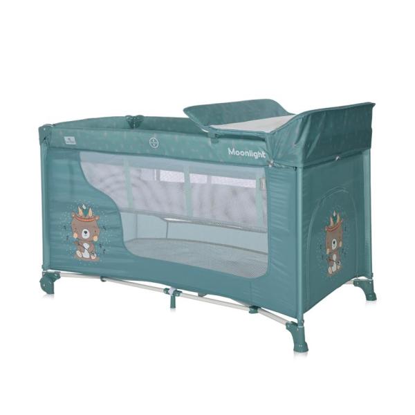 Lichidare de Stoc - Patut pliabil, Moonlight, 2 nivele, Arctic Indian, bebelorelli.ro
