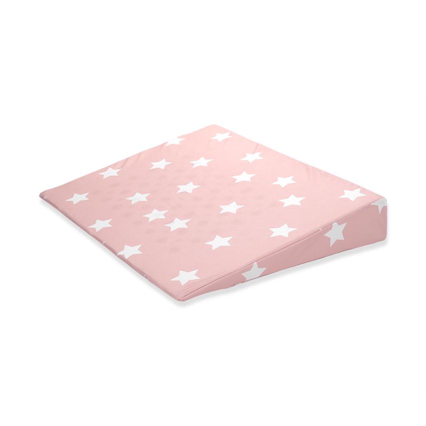 Perne si paturici - Perna inclinata antisufocare, Air Comfort, 60x45x9 cm, Stars Pale Blush, bebelorelli.ro