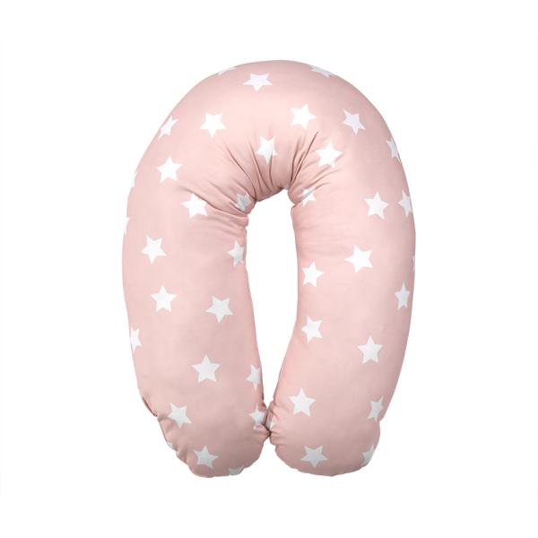 Perne si paturici - Perna multifunctionala, bumbac ranforce, 190 cm, Stars Pale Blush, bebelorelli.ro
