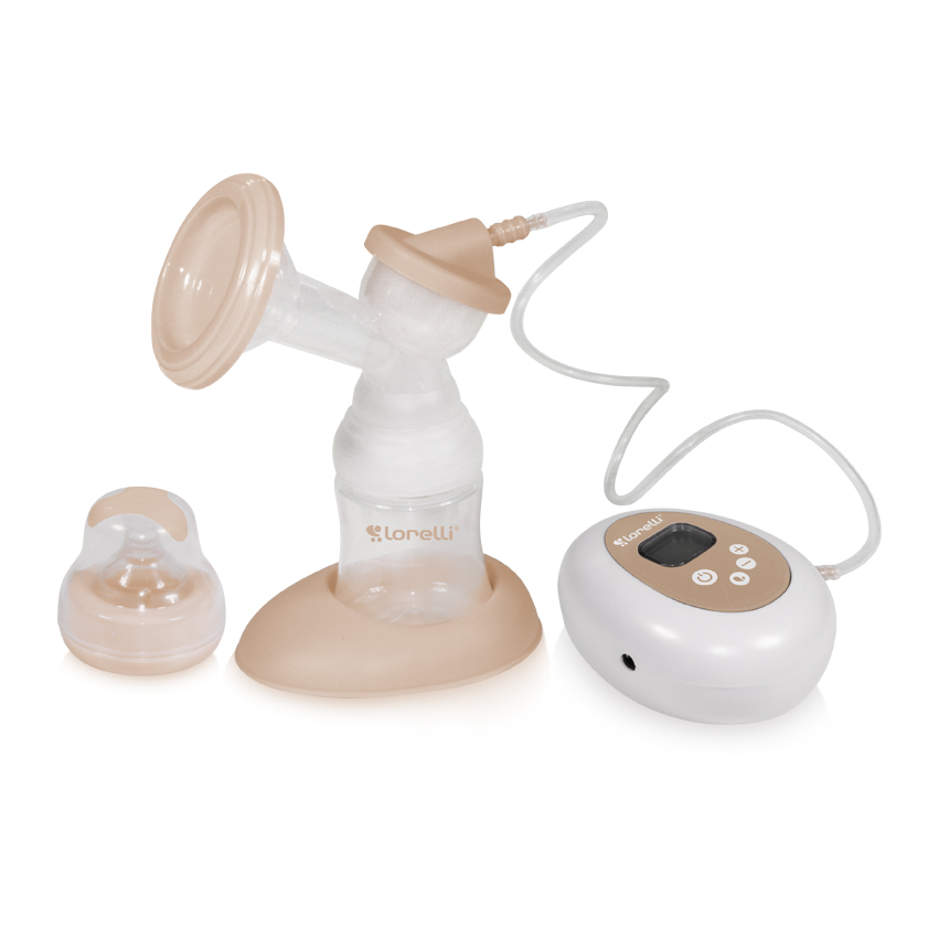 Lichidare de Stoc - Pompa de san electrica cu afisaj LCD si biberon 150 ml, Beige, bebelorelli.ro