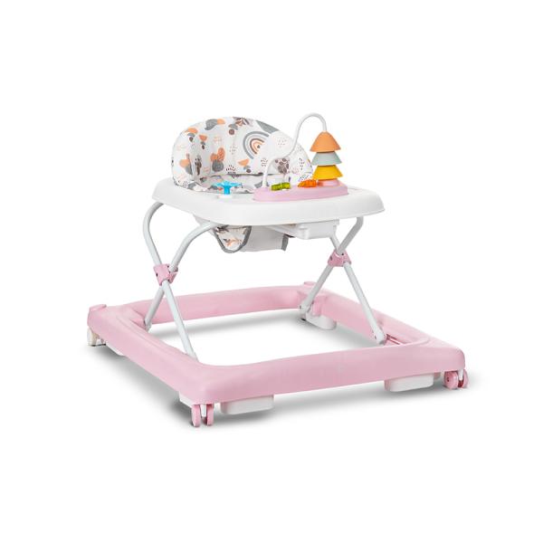 Premergatoare - Premergator, Walkigo, panou muzical cu jucarii, 3 pozitii de inaltime, baza lata si stabila, 6 luni+, Pink, bebelorelli.ro