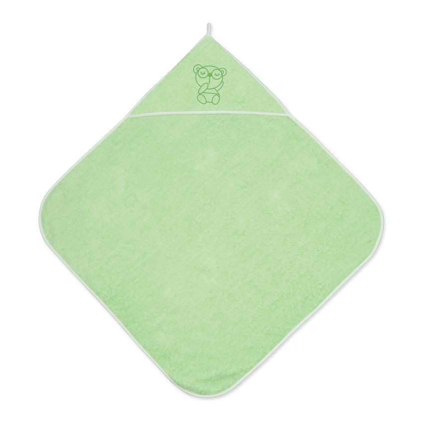 Accesorii baie - Prosop bebe cu gluga, 80x80 cm, Green, bebelorelli.ro