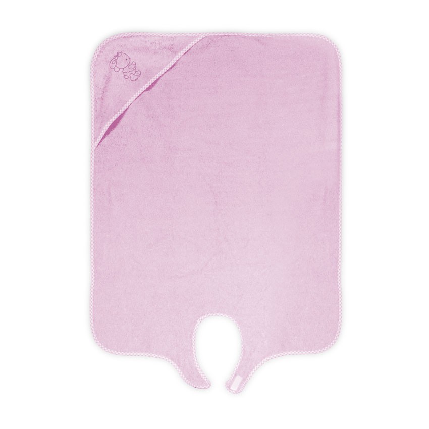 Accesorii baie - Prosop dublu de baie, 80x100 cm, cu capison, Pink, bebelorelli.ro