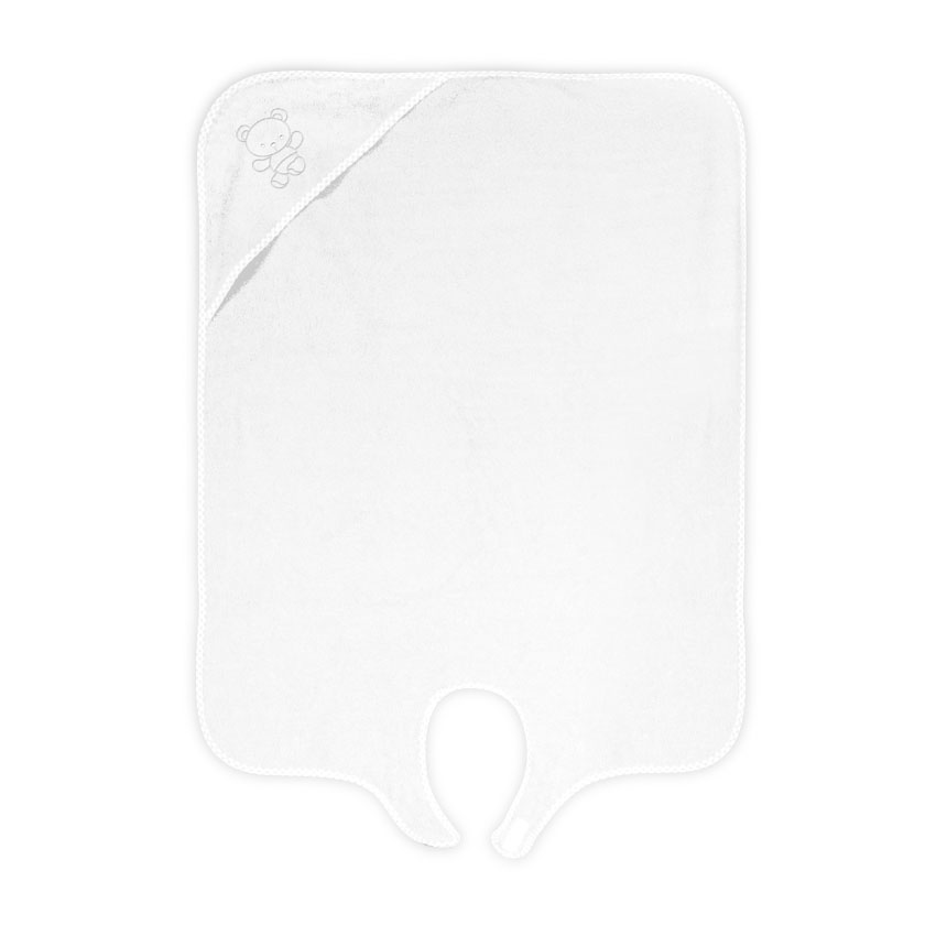 Accesorii baie - Prosop dublu de baie, 80x100 cm, cu capison, White, bebelorelli.ro