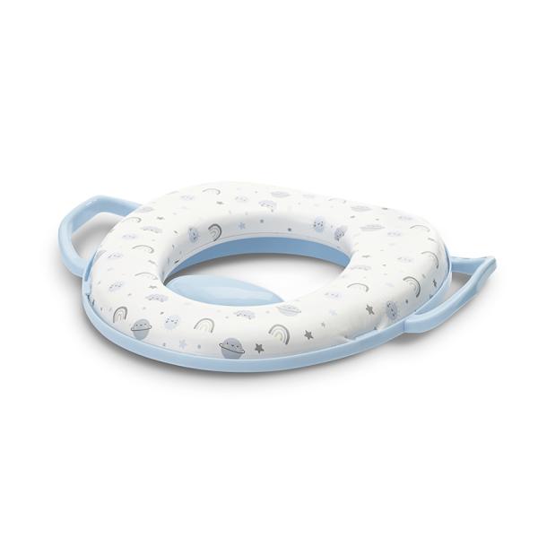 Reductoare WC - Reductor moale pentru toaleta, cu manere laterale, protectie anti-stropire, Planets Blue, bebelorelli.ro