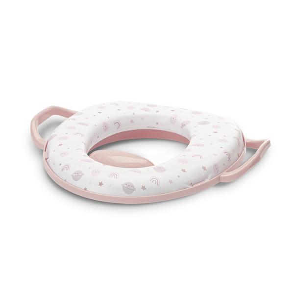 Reductoare WC - Reductor moale pentru toaleta, cu manere laterale, protectie anti-stropire, Planets Pink, bebelorelli.ro