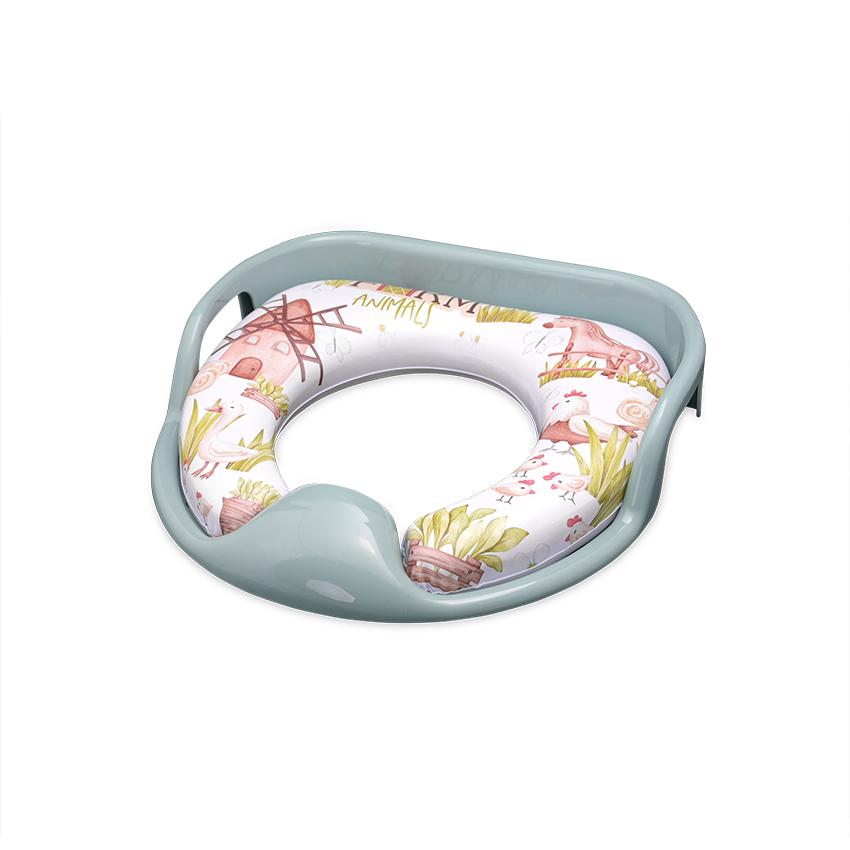 Reductoare WC - Reductor moale pentru toaleta, cu manere, model universal, Farm Green, bebelorelli.ro