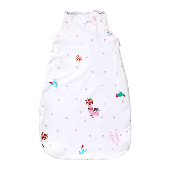 Sac de dormit bebe - Sac de dormit de iarna, 85 cm, bumbac ranforce, Happy Lama Pink, bebelorelli.ro