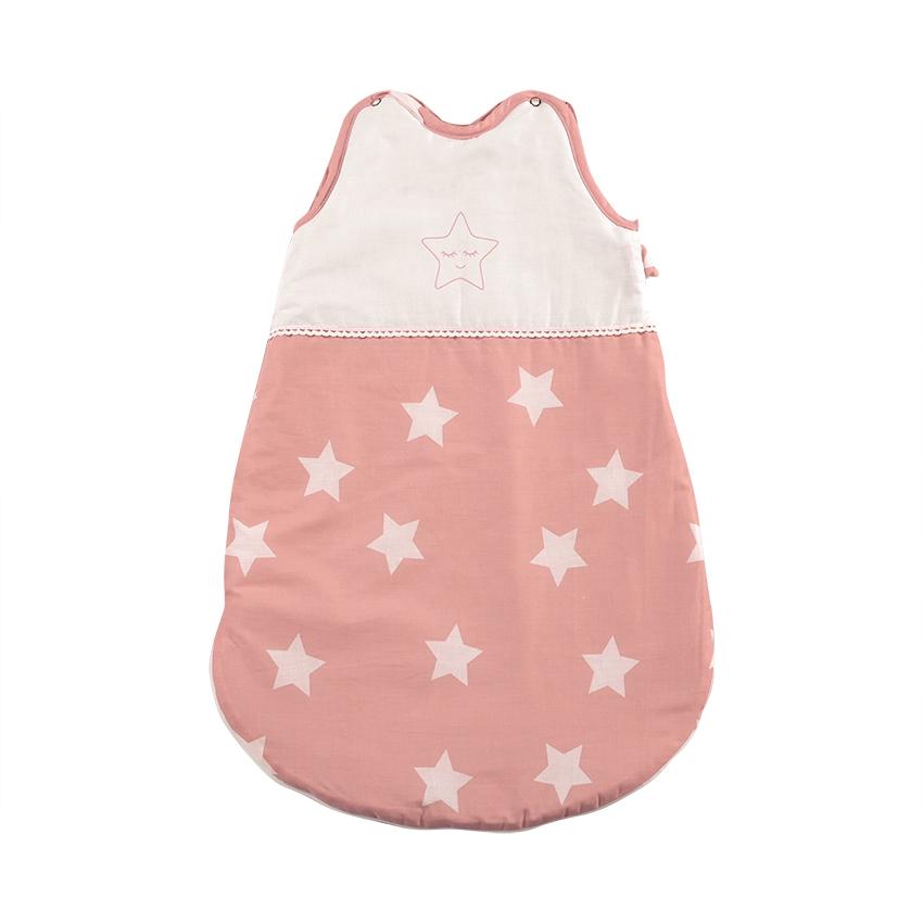 Sac de dormit bebe - Sac de dormit de vara (0-6 luni), Stars Pale Blush, bebelorelli.ro