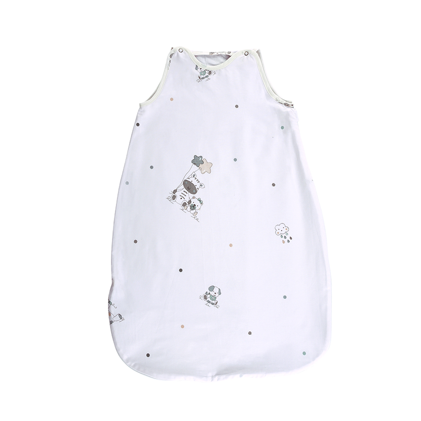 Sac de dormit bebe - Sac de dormit de vara, 85 cm, 12-18 luni, bumbac ranforce, Giraffe White, bebelorelli.ro