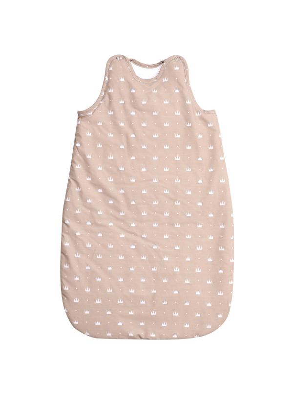 Sac de dormit bebe - Sac de dormit de vara, 85 cm, bumbac ranforce, Crowns Latte, bebelorelli.ro