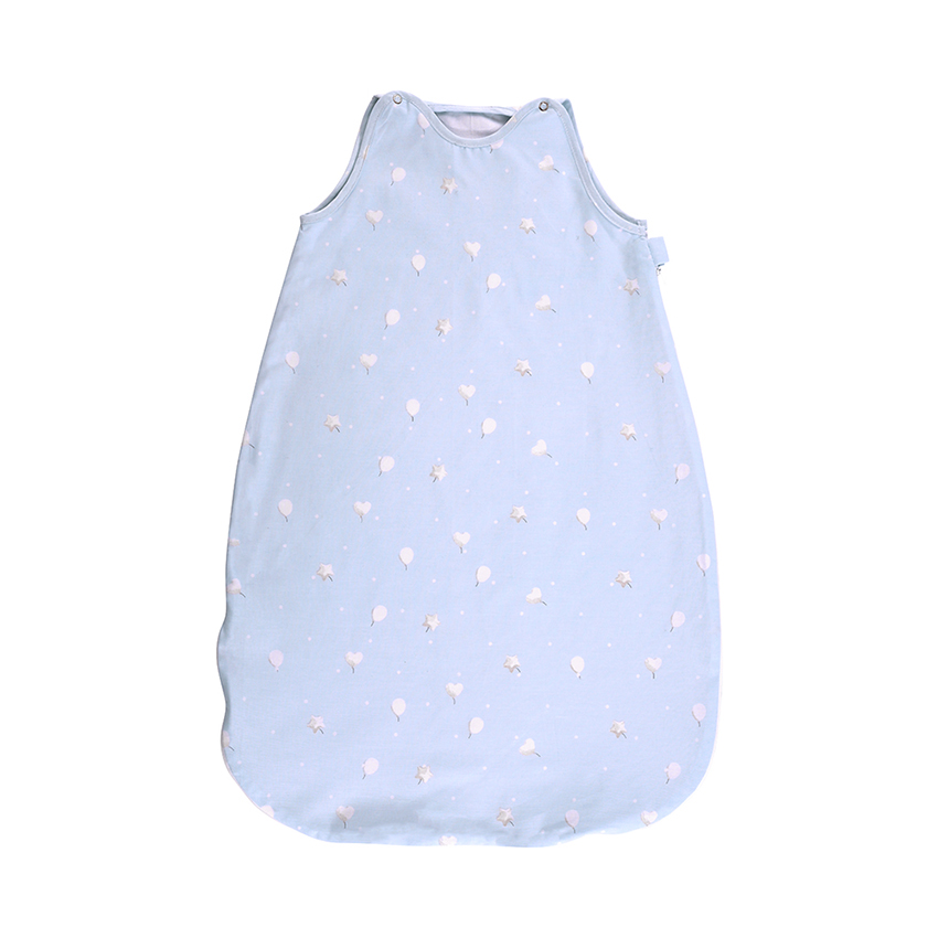 Sac de dormit bebe - Sac de dormit de vara, 95 cm, 18-24 luni, bumbac ranforce, Train Blue, bebelorelli.ro