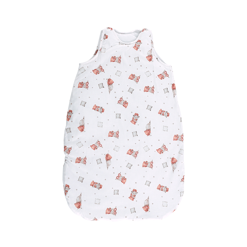 Sac de dormit bebe - Sac de dormit de vara, 95 cm, 18-24 luni, bumbac ranforce, Bears & Pillows Beige, bebelorelli.ro
