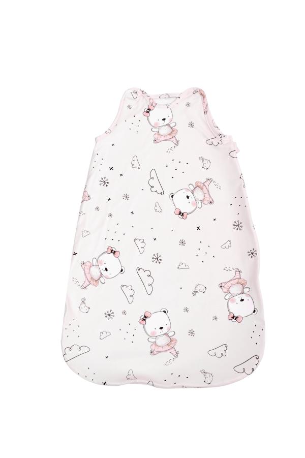 Lichidare de Stoc - Sac de dormit, primavara/vara, pentru copii cu inaltimea maxima de 85 cm, Pink Ballerina Bear, bebelorelli.ro