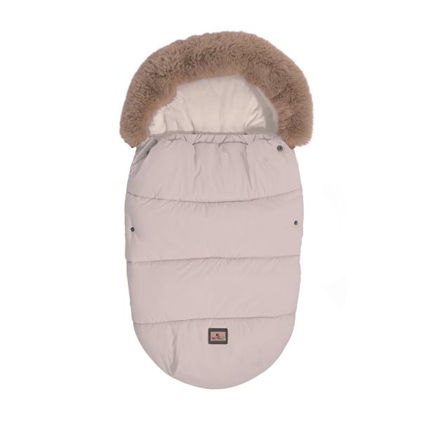 Accesorii carucioare - Sac termic de iarna pentru carucior, captuseala polar, impermeabil, cu blanita detasabila, Luxe Beige, bebelorelli.ro