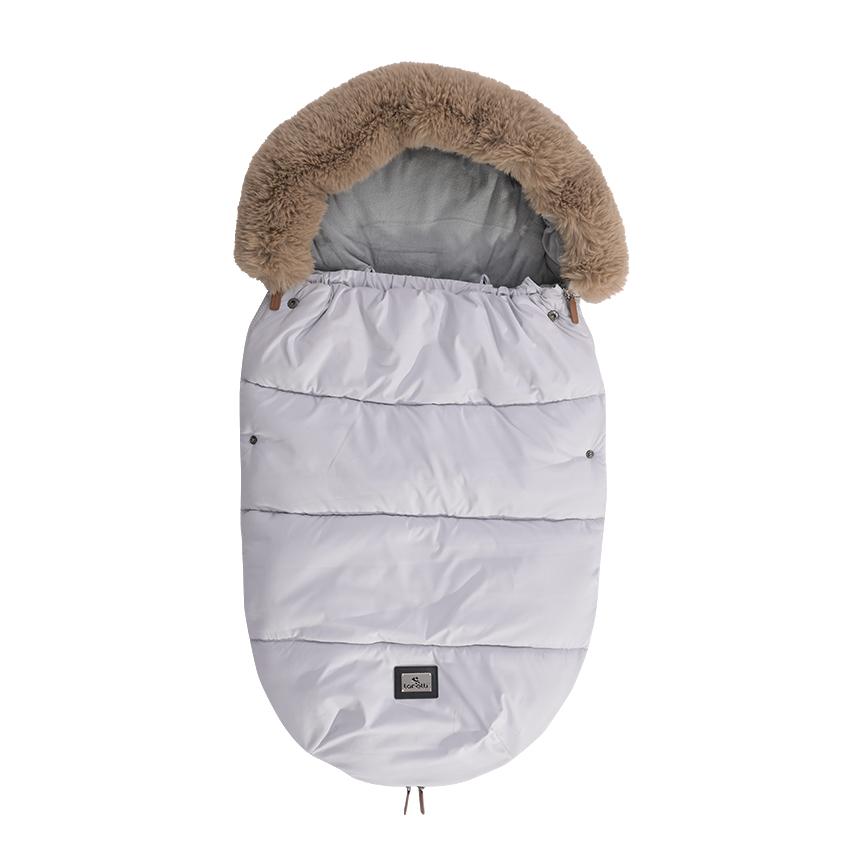Accesorii carucioare - Sac termic de iarna pentru carucior, captuseala polar, impermeabil, Luxe Grey, bebelorelli.ro